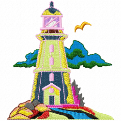 Lighthouse Embroidery Design 7 Lighthouse Embroidery Design 7